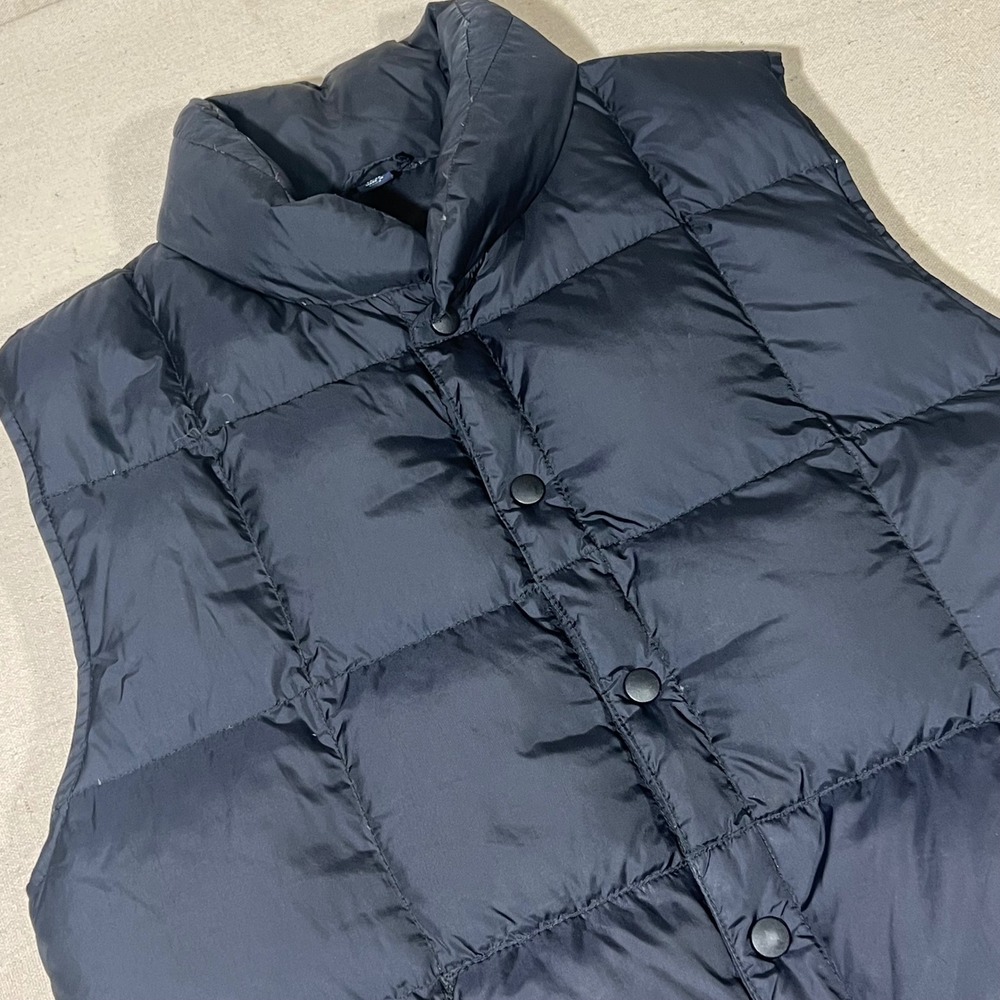 Lands' End Down Puffer Vest Quilted Button Front‎ Lightweight Sleeveless Jacket